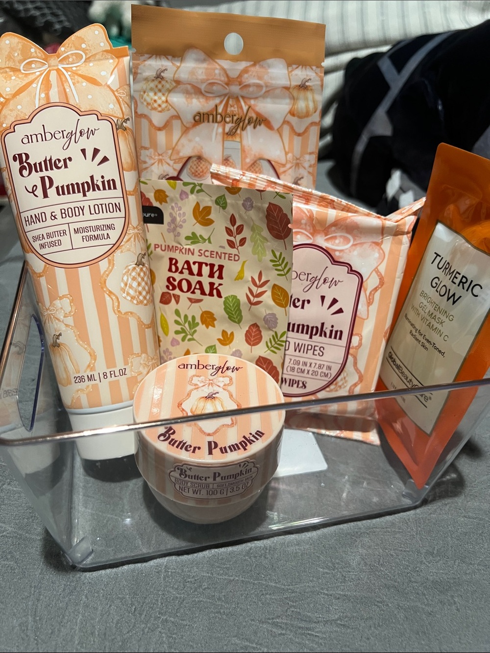 Amberglow Butter Pumpkin Bath & Body Set - Orange